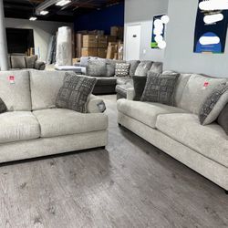Soletren Stone Sofa and Loveseat Living Room Set 