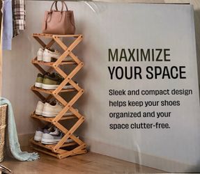 Foldable Bamboo Shoe Rack