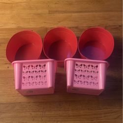 Pink & Red Bins Perfect For Valentines - 5 Total