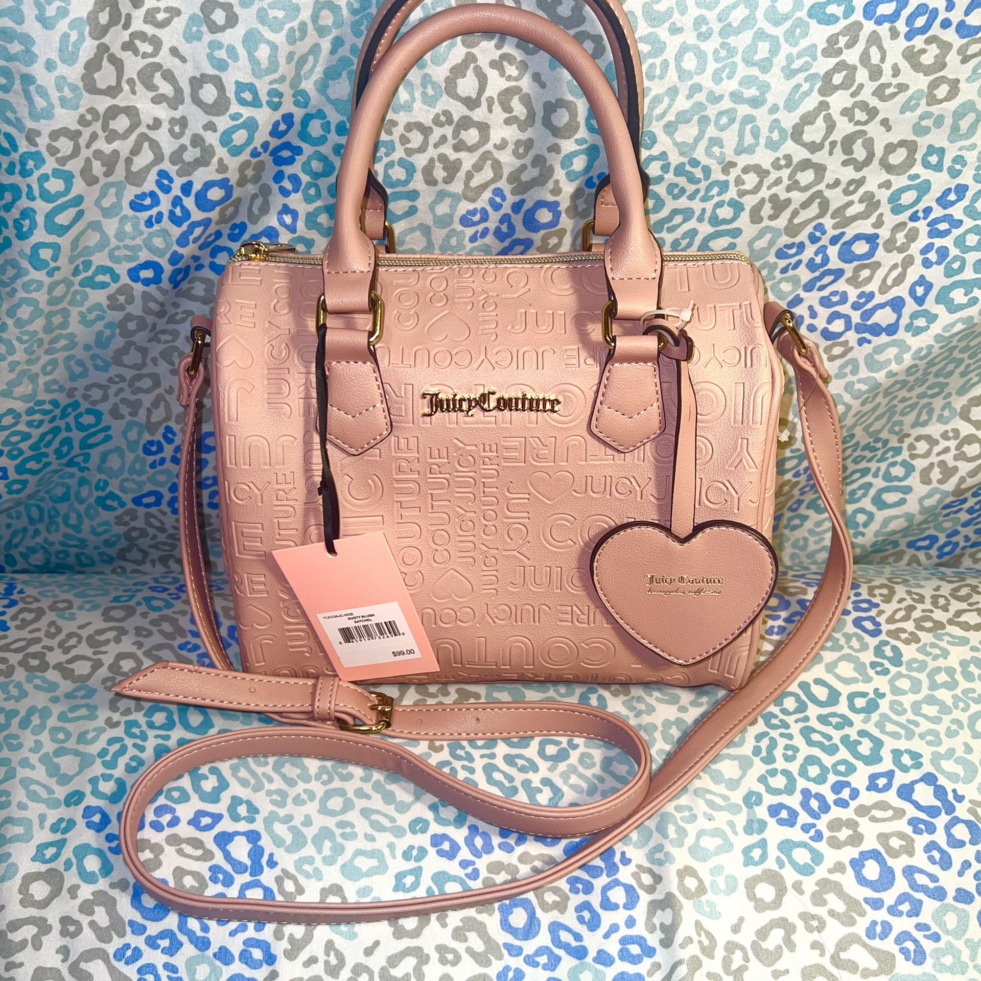 New Pink Juicy Couture Purse Dusty Blush Satchel Barrel Bag MSRP 99 Embossed for Sale in Santee CA OfferUp