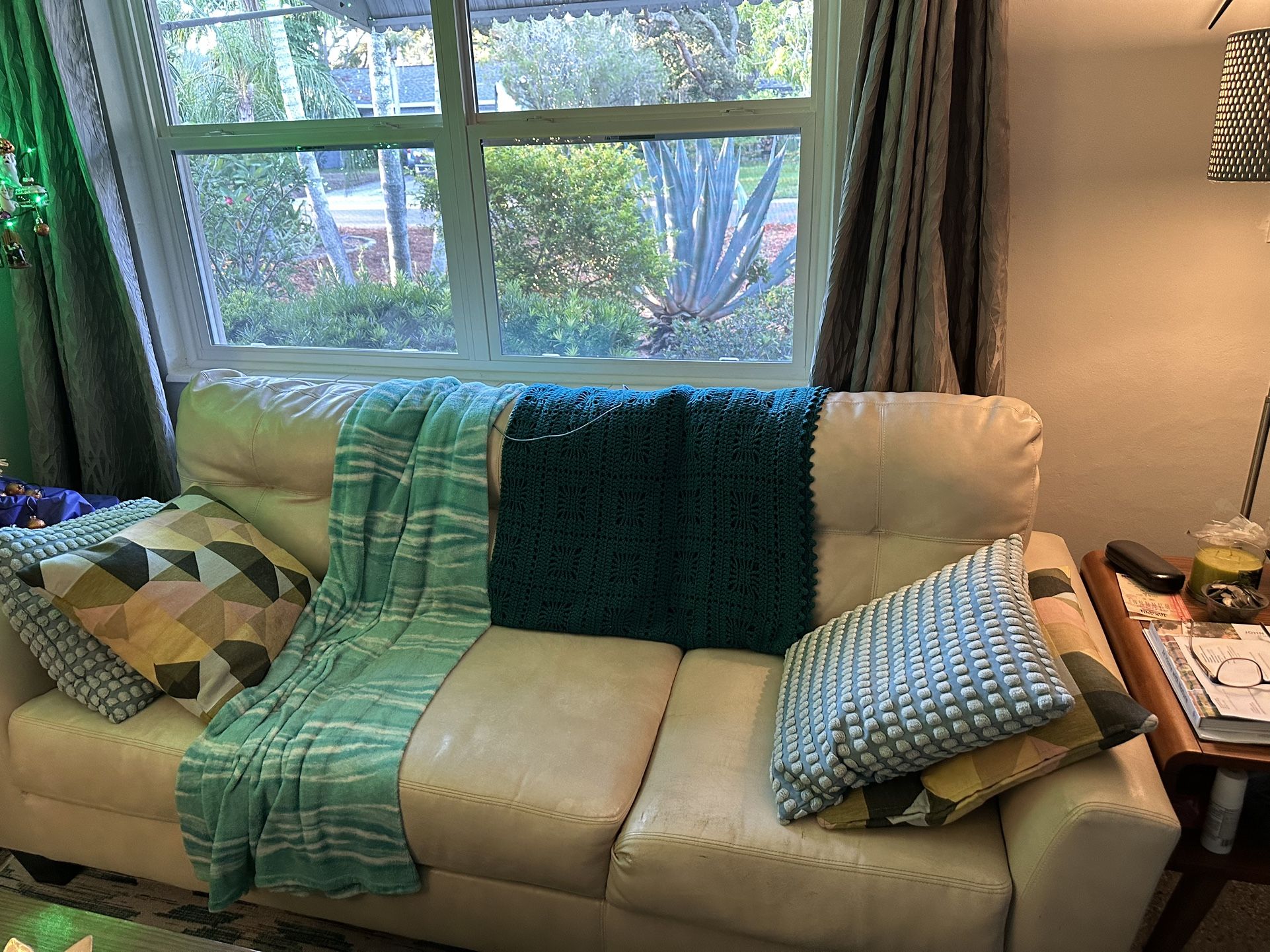 Leather Sofa / Couch And Loveseat