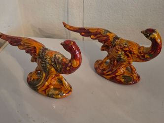 Vintage pheasant/ peacock statues