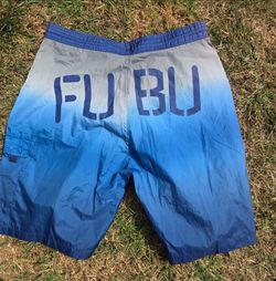 Blue FUBU mens swim trunks size 38
