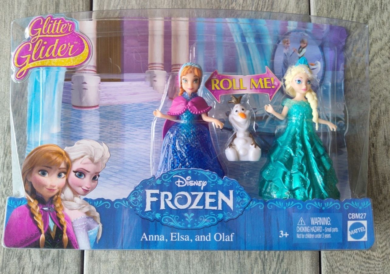 Disney Frozen Glitter Glider Anna Elsa and Olaf Doll Set NIB Mint In Box Movie