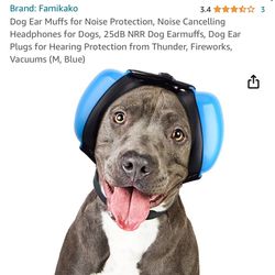 Famikako Dog Ear Muffs, Blue, Medium 