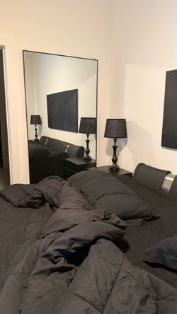 King size bed with frame