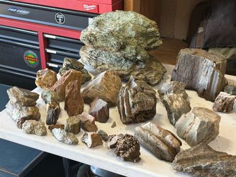 Rocks, minerals , ores. From large to small.