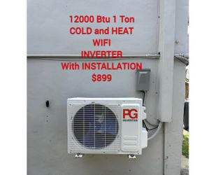 A/C Mini Split 12000 BTU 1 Ton, Cold And Heat Wifi (With INSTALLATION)