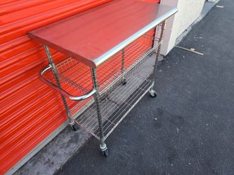 Stainless Steel Caster Wheel Kitchen Cart Table