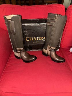 Tall Boots Cuadra Women's 37 Leather Black Toe CUADRA Bovine Calf Size 7...