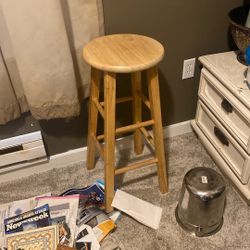 Set Of 3 Wooden Bar Stools