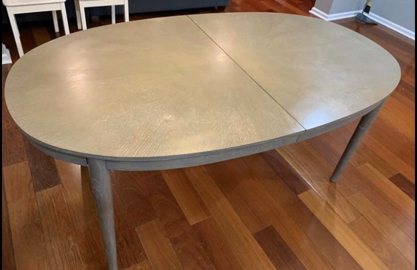West Elm Gray Dining Room/Kitchen Table w/ Leaf