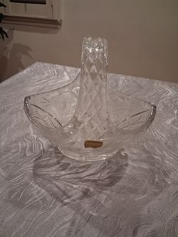 Lead Crystal Basket 10" High