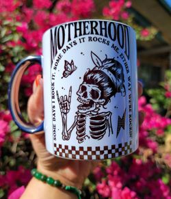 Motherhood 11oz Ceramic Mug W/ Silver Handle