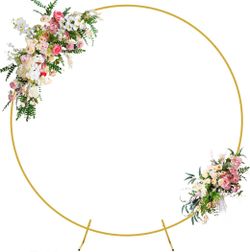 Round Backdrop Stand 7.2FT Gold Metal -NEW (3288/3)