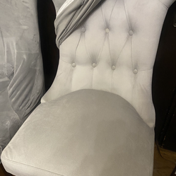 4 Gray Tufted Chairs