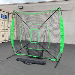 New $55 Baseball & Softball Practice Hitting & Pitching 7x7’ Net with Bow Frame, Carry Bag