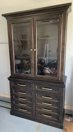 Ashley Furniture Townser Cabinet & Glass Hutch – $450 OBO