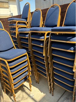 Gold and blue chairs