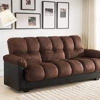 FUTON SOFA STORAGE ADJUSTABLE BED CHOCOLATE BROWN MICROFIBER - SILLON CAMA