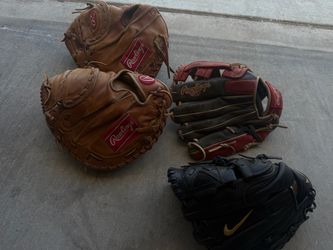 4 Baseball Gloves Rawlings Nike
