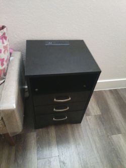 Black 3-Drawer Side Table