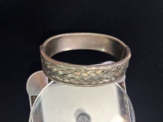 Silver-Tone Woven Bangle Bracelet