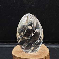 Crystal Swirled Egg Paperweight 