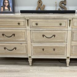 Natural Beige Solid Wood Dresser 