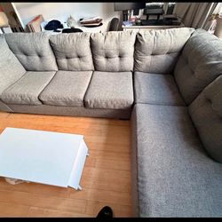 (Ask  About Delivery ) Charcoal Grey Sectional Couch