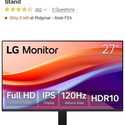 LG 27U411A-B.AUSQ 27" 120Hz HDR 10 Monitor with Slim Stand