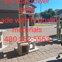 On Sale Now! 6ft Cat Tree. Comes with bed box and barrel for only  $120