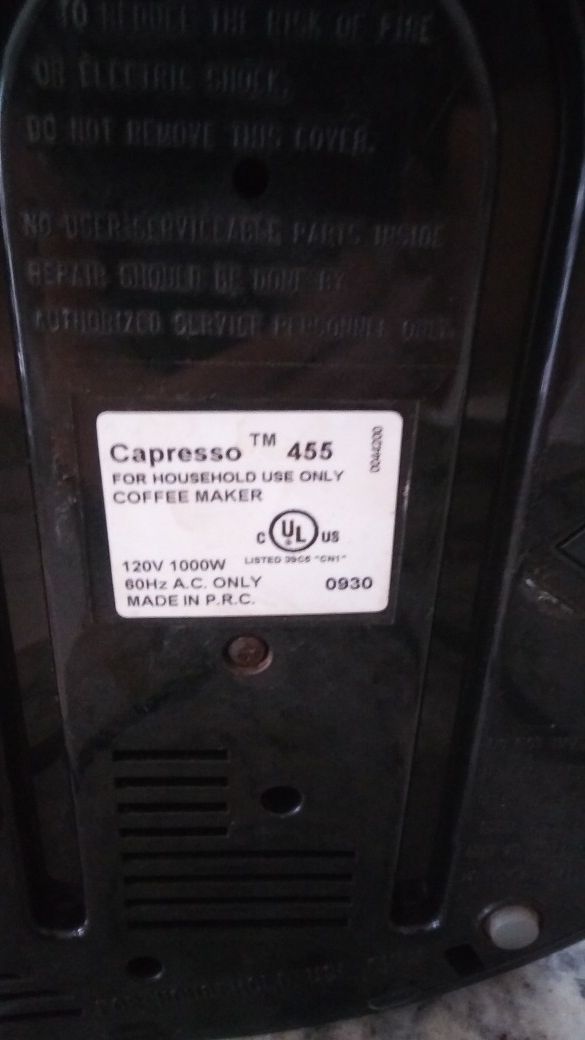 Capresso 455 coffee team therm stainless coffeemaker/burr grinder combination
