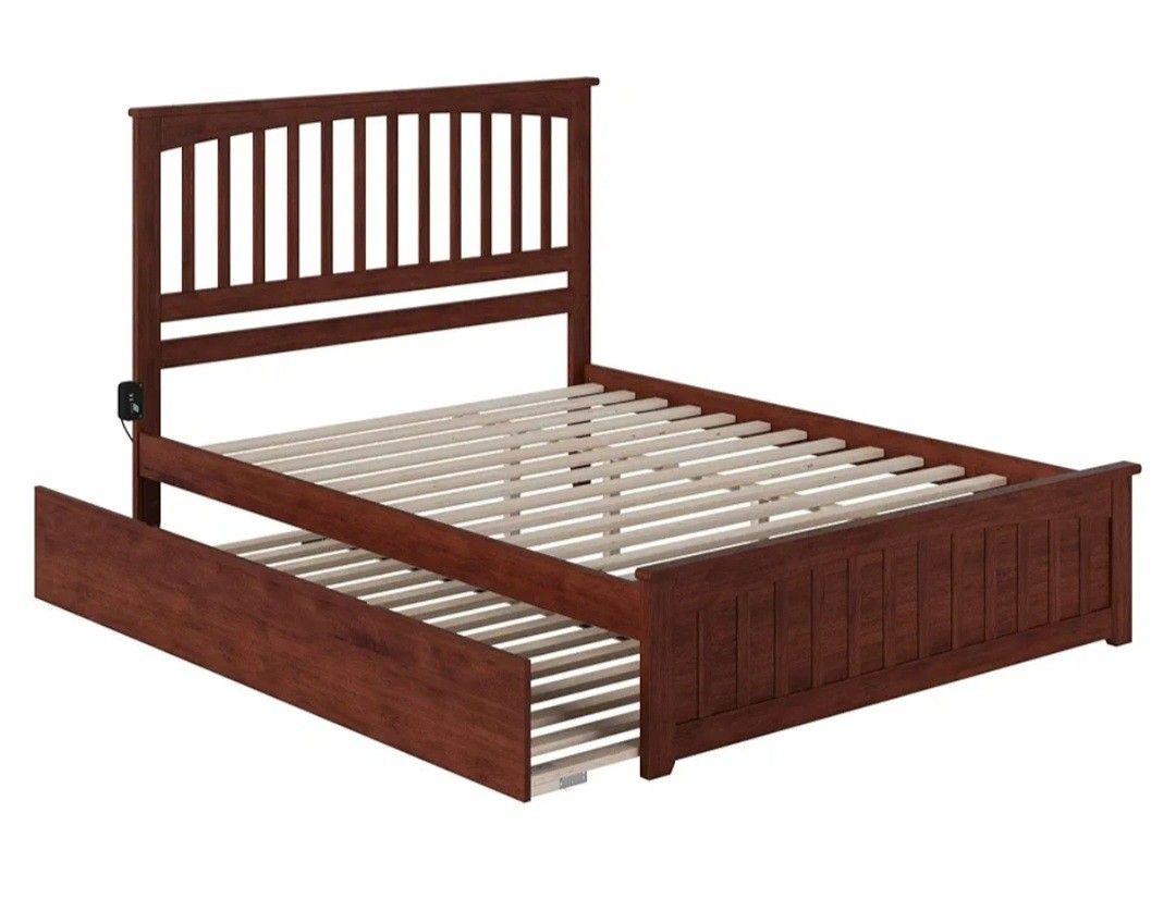 Queen Size Bed Frame With Twin XL Trundle