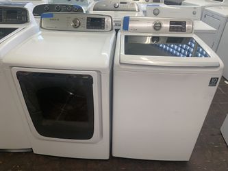 Samsung top load washer & electric dryer set working perfectly with 4 months warranty