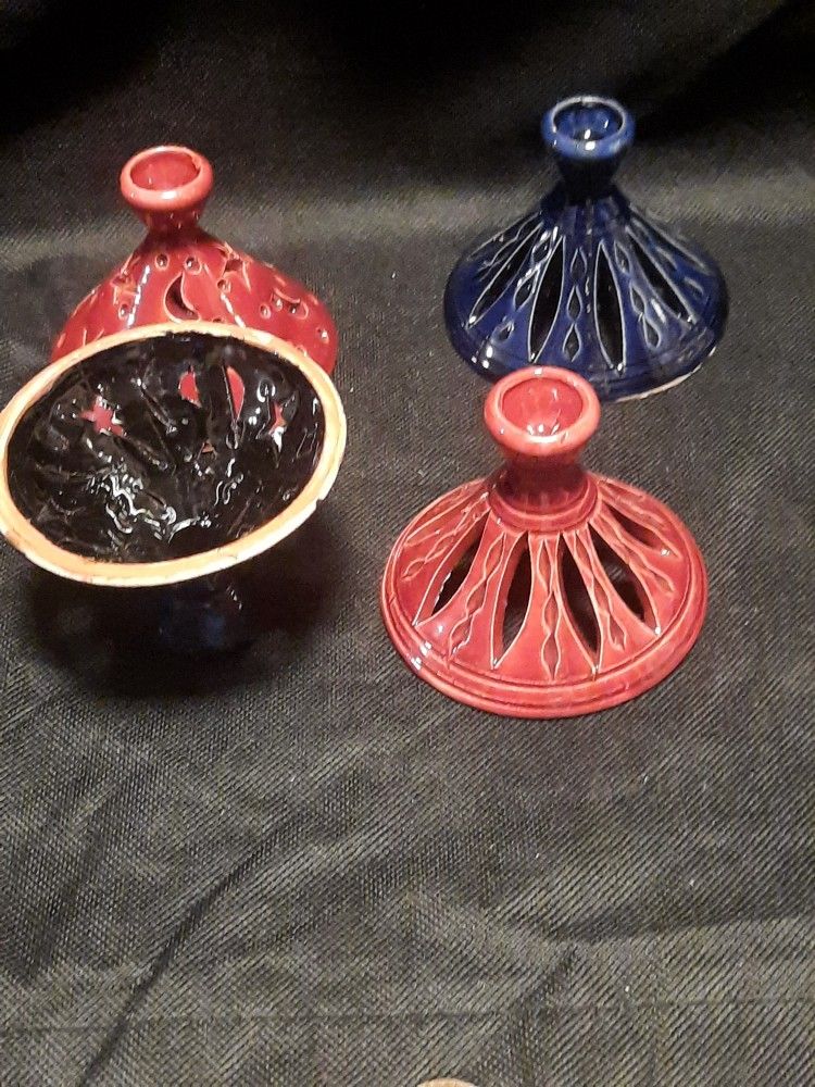 Vintage Candle Holders Set 4pc