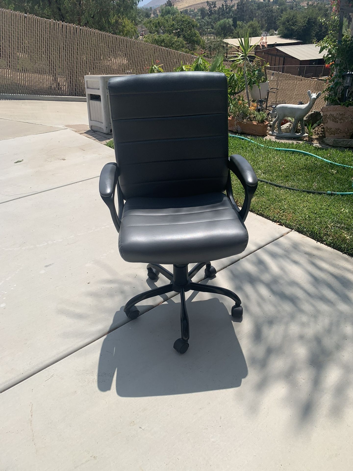 Gray Leather Office Chair