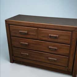 Solid Wood Dresser with Brass Handles