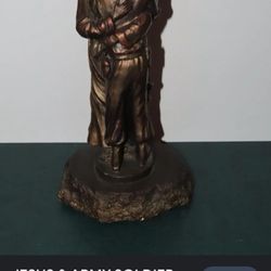 Bronze Sculpture Of Jesus And A Soldier