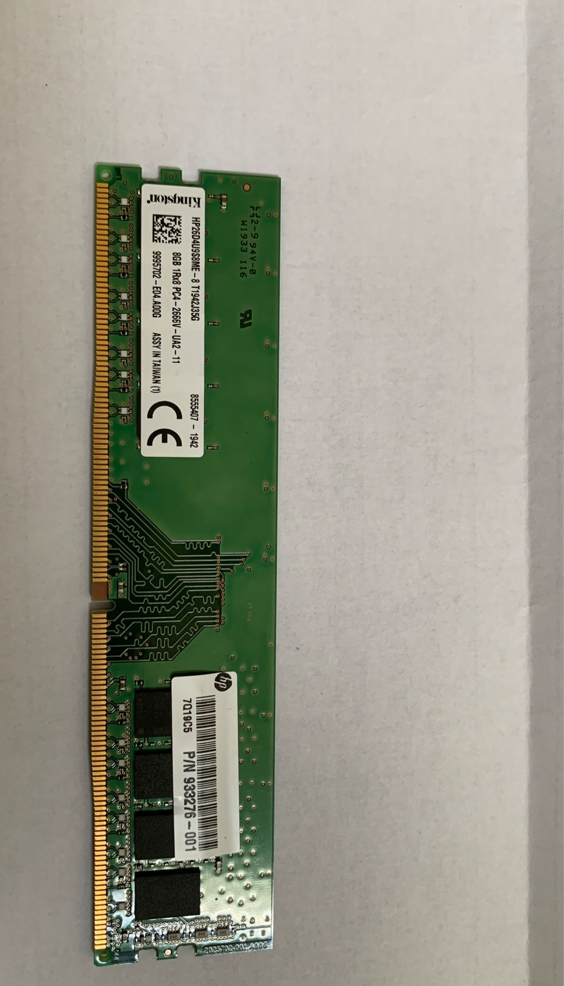 HP 8GB DDR4 1Rx8 PC4-2666V-UA2-11