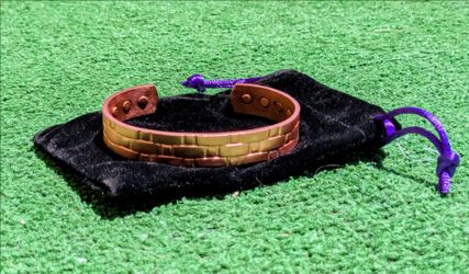 Copper U-Cuffed Unisex 3500Gauss Magnetic Adjustable Compression Bracelet EUC