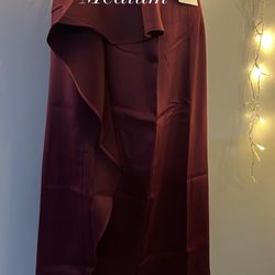 Beautiful Maroon Wine Silky Skirt