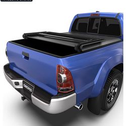 Tri-Fold Truck Bed Tonneau Cover Compatible With 2005- 2015 Toyota Tacoma With 5ft Bed, Fleetside With Track Rail System