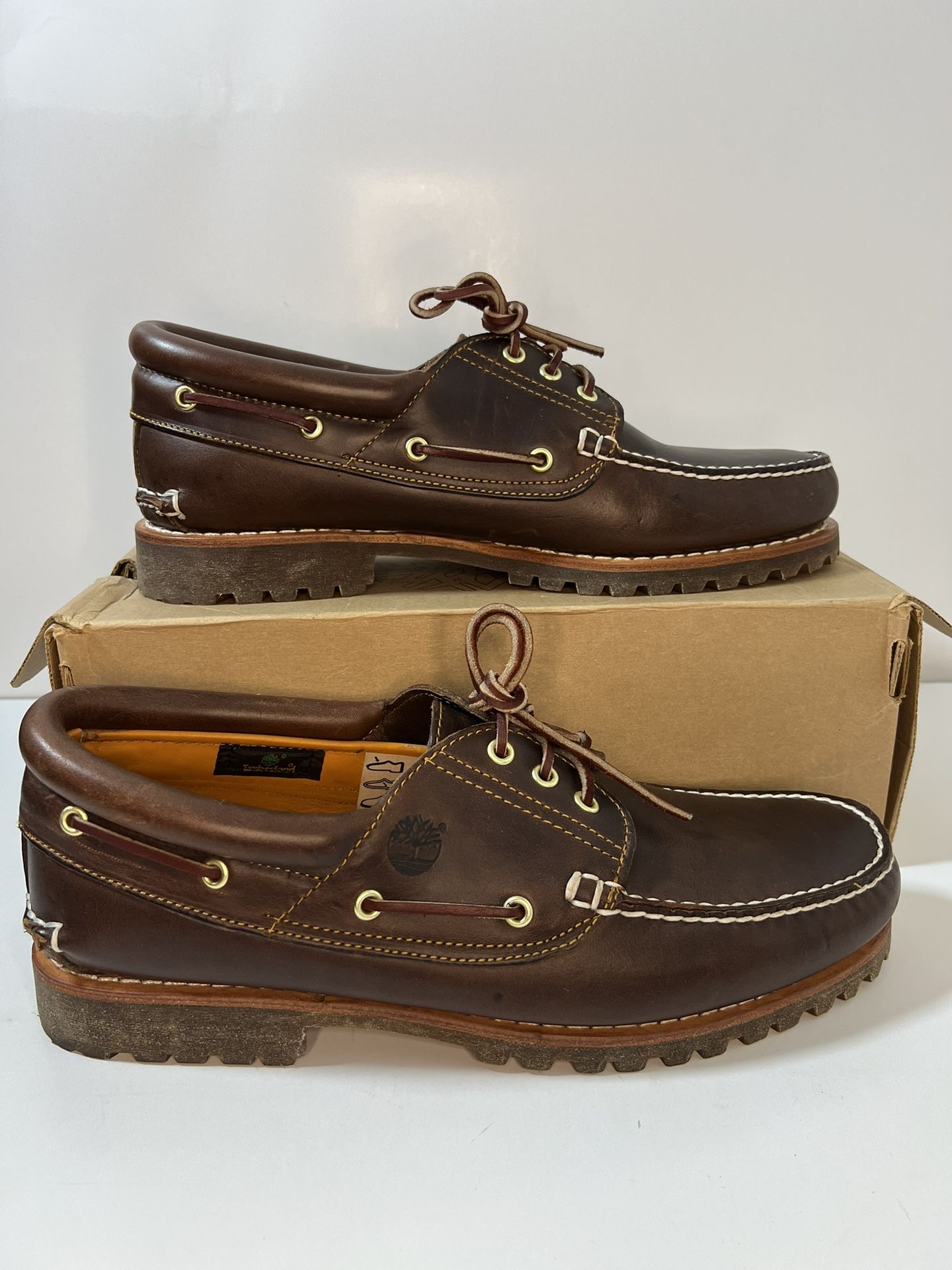 Timberland Classic 3 Eye Lug Traditional Leather Boat Shoes Mens Size 13