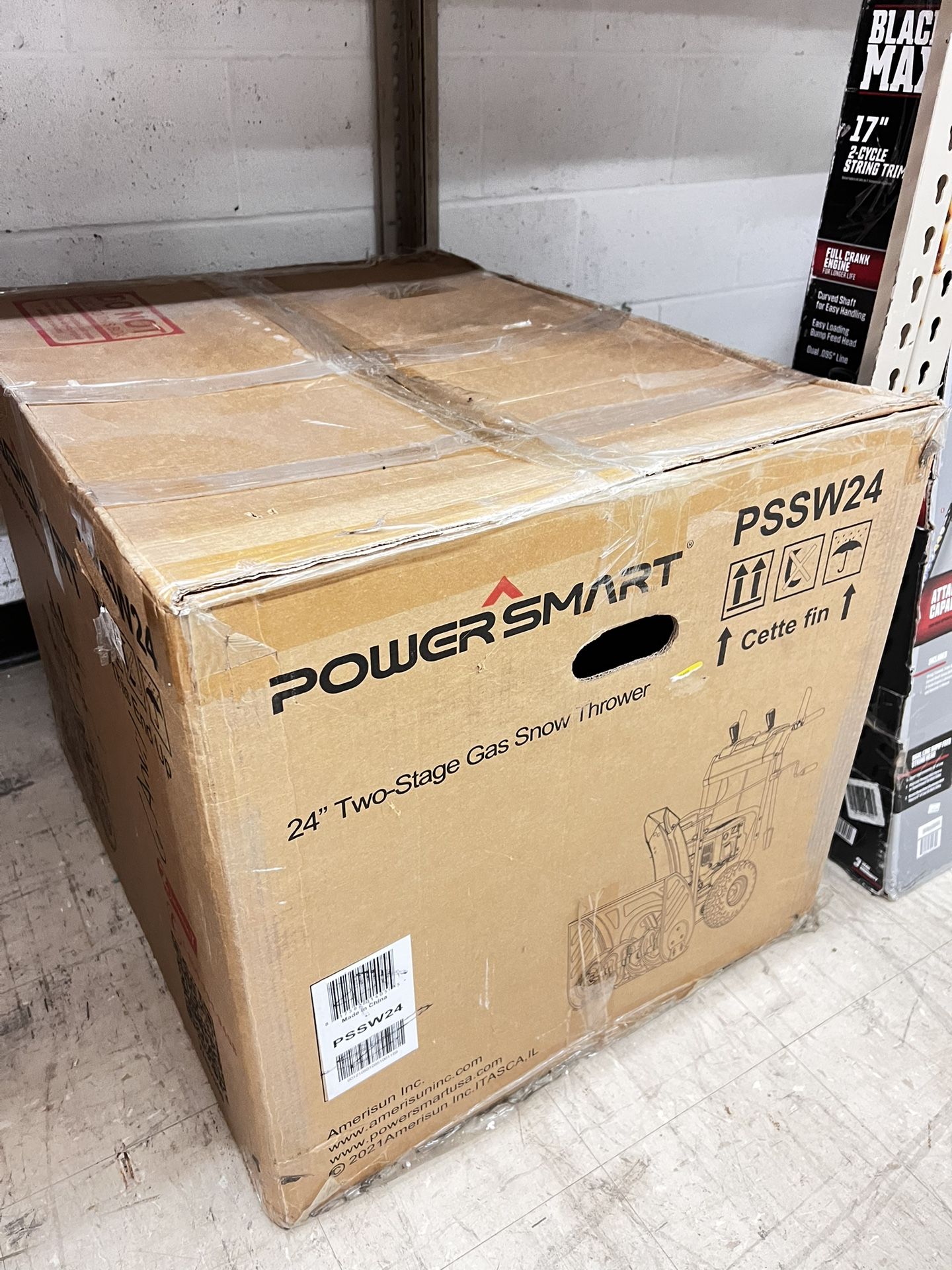 PowerSmart 24-Inch 2-Stage Self-Propelled Gas Snow Blower 212cc Engine with Electric Start, LED Light, New in Box