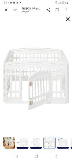 $20 Dog Playpen, 4-Panel Foldable Pet Pen White
