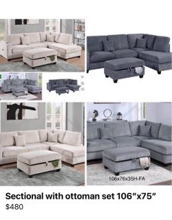 Sectional with ottoman set
