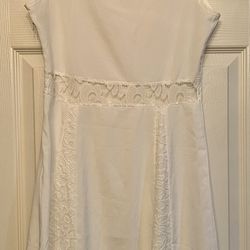 NEW White Dress With Lace Insets size small