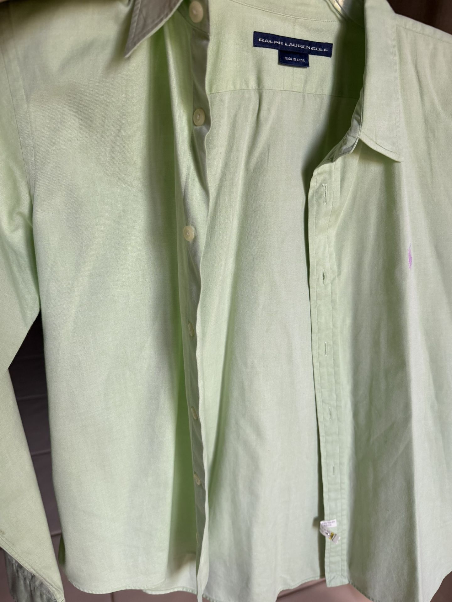 Women’s Long Sleeve Ralph Lauren Shirt, Light Green