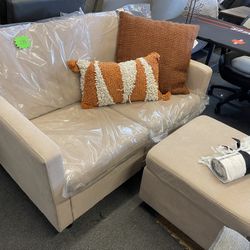 Loveseat With Ottoman New Assembled 